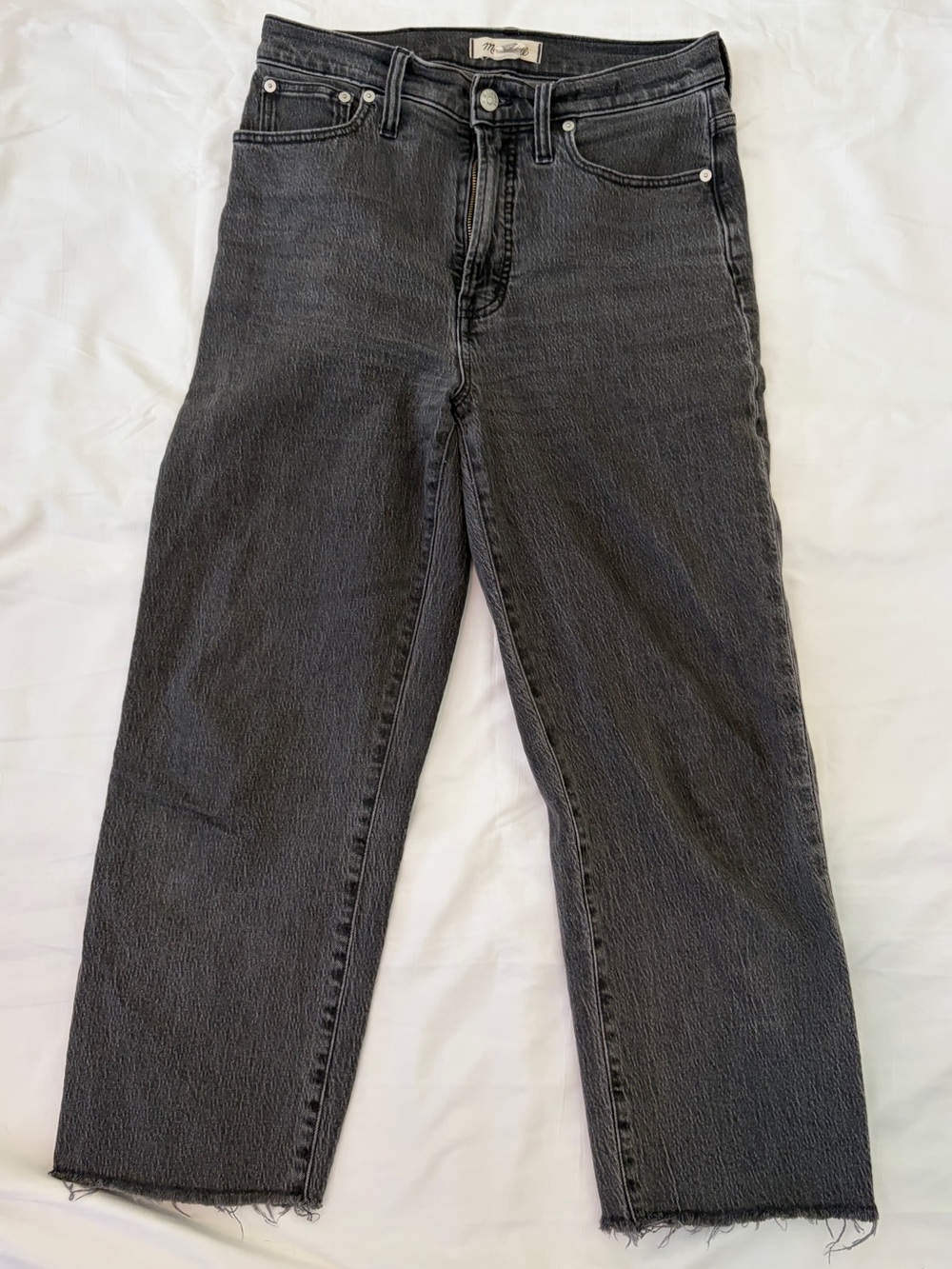 Madewell High-Rise Straight Black Jeans, size 27